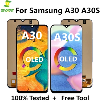 LCD kijelző Samsung Galaxy a30-as A30S LCD A305/DS A305F A305FD Kijelző érintőképernyő Digitalizáló Samsung a30-as A30S LCD
