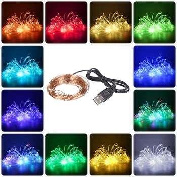 LED USB String Fények fényfüzér Ünnepi Dekoráció Garland Tündér Fény 10M RGB-Karácsonyi, szilveszteri Buli Girland led