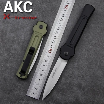 LENGREN AKC Összecsukható Kés alumínium fogantyú kemping kerti kés EDC Magas Keménységű AUS-8 penge Katonai Taktikai Kés