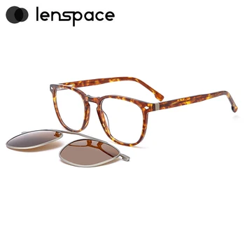 Lenspace Tér-Acetát 2 Az 1-ben Mágnes Polarizált Napszemüveg Férfiak, Nők, Szemüveg Keret Klip Luxus Receptet Szemüveg HS5102