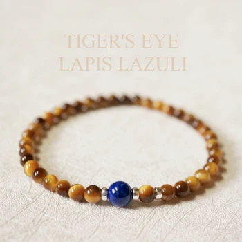 Lily Ékszerek Igazi Tigris szeme Lapis lazuli Szakaszon Karkötő Sterling Kő Gyógyító Jó az Egyensúly Nyugodt Pihenésre Dropshipping