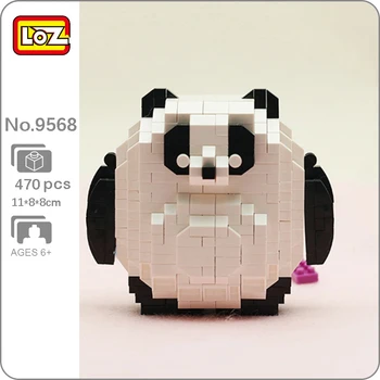 LOZ 9568 Csillagjegy Rák Kínai Panda Állati Világ 3D Modell DIY Mini Gyémánt Blokk Tégla Épület Játék a Gyermekek számára, nincs Doboz