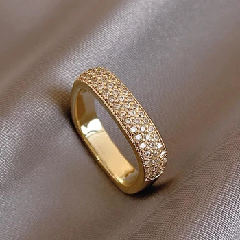 Luxus Micro Intarziás Cirkon Geometriai Tér, Arany Gyűrűk Nő 2021 Gótikus Koreai Divat Ékszerek Párt Lányok Egyszerű Gyűrű Készlet