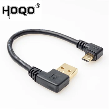 Magas minőségű, 15 cm-es rövid 90 fokos Bal szög USB-A Típusú férfi-Micro USB-Férfi derékszögű adatok díjat kábel kábel