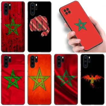 Marokkói Zászló, Címer Esetében Huawei O Okos Z P50 P40 P30 P20 Pro P10 Lite E P8 P9 Lite 2017 O Okos 2019 2020 2021 Borító