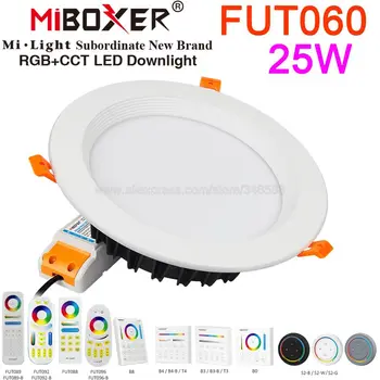 MiBoxer FUT060 25W Okos RGB+CCT LED Beépíthető Mennyezeti Süllyesztett Spotlámpa AC 110V, 220V 2.4 G RF Távoli WiFi APP hangvezérlés