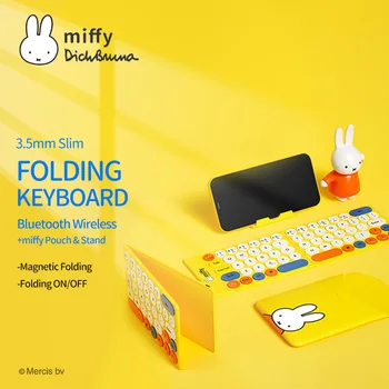 Miffy X MIPOW SLIM Összehajtható Billentyűzet, Vezeték nélküli, Bluetooth, iPad, iPhone B033 Billentyűzet Android IOS Windows Tok & Állni Ajándékok