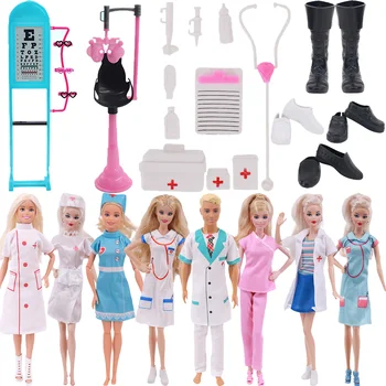 Mini Orvosi Eszköz Szimuláció Jelenet Orvos Kabát, Meg Nővér Ruha Barbie Baba & Ken Barbie Baba,Baba Ruhák, Cipők Orvosi Doboz