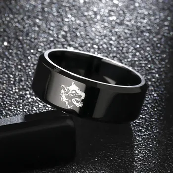MOREDEAR 8 mm-es Titánium Gyűrű, Férfi amd Nők Farkas Gyűrű