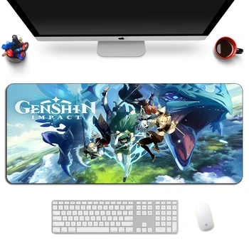 Nagy Egyéni Genshin Hatása Gaming Mouse Pad Tartós Gumi Aranyos, Szexi MousePad XL Rajzfilm Billentyűzet Anime Laptop Divat Mat