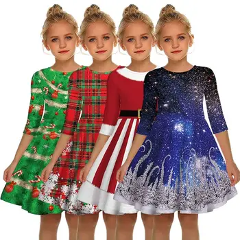 Nagy Méretű, Mikulás, Karácsonyi Party Princess Dress A Lányok A 7-12 Éves Gyerekek Karácsonyi Rajzfilm Cosplay Ruha Gyermek Ruha