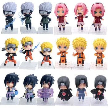 Naruto Anime Figurák Játékok Uzumaki Uchiha Sasuke Ltachi Hatake Kakashi PVC Cselekvési Modell Babák Medál Gyermekek Ajándékok