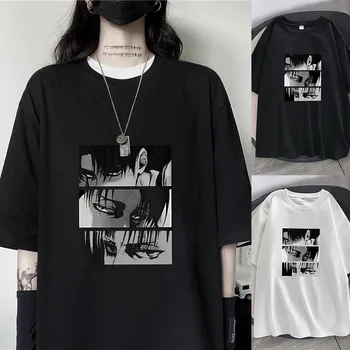 Női T-shirt Japán Anime Támadás Titán Levi Ackerman Szem Punk Maximum Nyári Harajuku Nagyméretű Gótikus Rövid Ujjú Tshirt