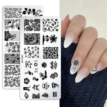 Orosz Betűk Design Téglalap Kivágó Sablon 12x6cm Manikűr Nail Art Bélyeg Kép Lemez 2021