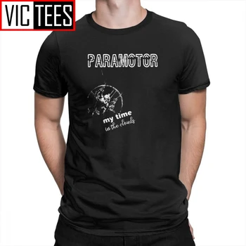 Paramotoring, valamint Paraglider Férfi póló Tiszta Pamut Nyomtatás, Rövid Ujjú Pólók Pólók Eredeti Férfi