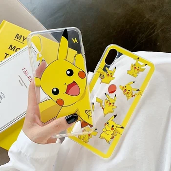 Pokemon Pikachu Telefon tok Apple IPhone 11 Pro Max 12 Pro Max 12 Mini Átlátszó Telefon hátlap, Aranyos Rajzfilm Shell Ajándékok