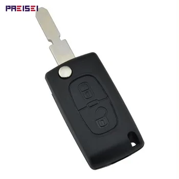 PREISEI 2 Gomb az Akkumulátor Csipesz Flip Autó Távoli Kulcs Vonatkozik A Peugeot 406 kulcstartó Cserélje ki