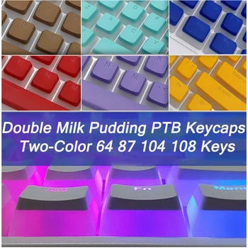 Puding PBT Keycaps Mechanikus Billentyűzet Dupla Bőr Tej 104 108 Kulcsok Beállítása RGB Háttérvilágítás OEM Profil Keycaps Gamer Mx Kapcsoló