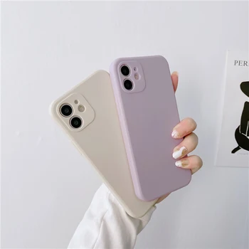 Puha Szilikon Cukorka Színű Telefon tok iPhone 11 12 Pro Max 13Mini Kamera Védelem XS X XR 7 8 Plusz SE2020 Matt Ütésálló