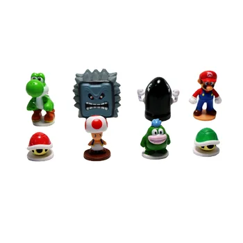 Rajzfilm modell Mario műanyag baba, Super Mario, Luigi gomba, kézzel készült játék gyerekek szülinapi ajándék Random 1db