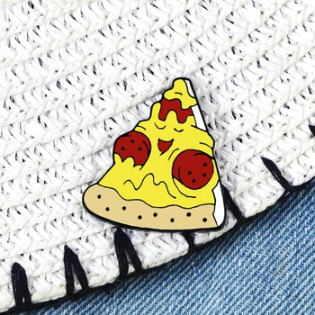 Rajzfilm Pizza Zománc Csapok Vicces Élelmiszer Brossok A Nők A Férfiak Egyéni Kabátok Ingek Táska, Kitűző Jelvényt, Aranyos Ékszer Ajándék Gyerekeknek