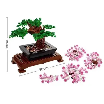 RAKTÁRON Ötlet, bonsai Fa építőkockák Csokor Rózsa Tégla Ajándék Lányoknak Otthon Összeszerelése DIY Játék 10280 10281