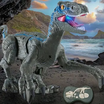 Rc Dinoszaurusz Elektromos Gyalogos Raptor Jurassic Dinoszaurusz Gyerekek Játék Intelligens Állat Szimuláció Távirányító Dinoszaurusz
