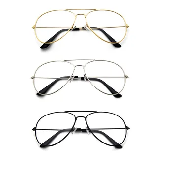 Retro Szemüvegek Férfi Pilóta Szemüveg Keret, Átlátszó Nők Arany Hamis Szemüveget, Vintage Optikai Rövidlátás Szemüveg Keretek