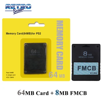 RetroScaler V1.953 FMCB Ingyenes McBoot Kártya 8MB/16MB/32MB/64MB PS2+64MB Játék Mentése Funkció memóriakártyát az ÖSSZES PS2