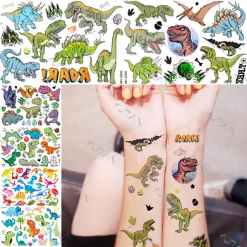 Reális Ordító Dino Ideiglenes Tetoválás Matrica A Fiúk Lányok Flash Jurassic Tetoválás Aranyos Hamis Rajzfilm Body Art Tetkóimat Gyerekeknek