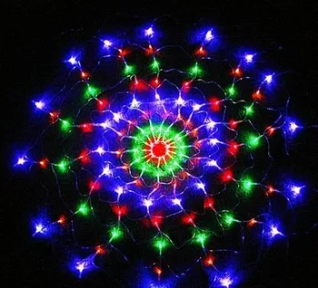 RGB Pók LED Nettó String 1.2 M 120 LED Színes Fény Karácsonyi Party, Esküvő LED Függöny String Fények Gadern Kerti Lámpa