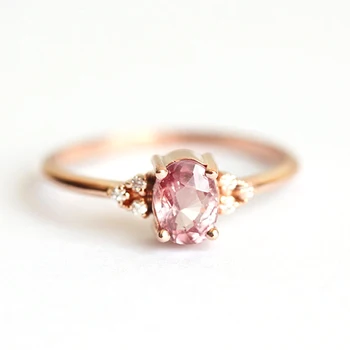 Romantikus Rózsaszín AAA Köbméter Cirkon Kő Hercegnő Gyűrűk Rose Gold Színű Eljegyzési Kiegészítők, Apró Finom Gyűrűk