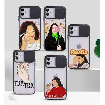Rosalia híres énekes Telefon tok iPhone 12 11 8 7 se 2020 mini pro X XS XR MAX Plus Átlátszó Kamera védőborítás