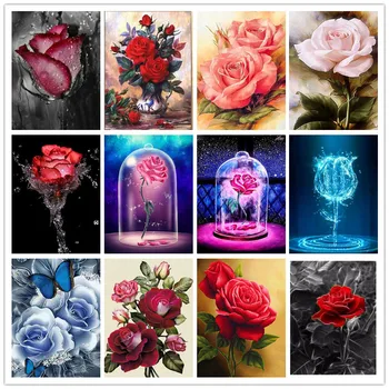 Rose 5D DIY Gyémánt Festmény, Virág keresztszemes Készlet Teljes Fúró Gyémánt Hímzés Mozaik Rose Art Kép lakberendezési Ajándék