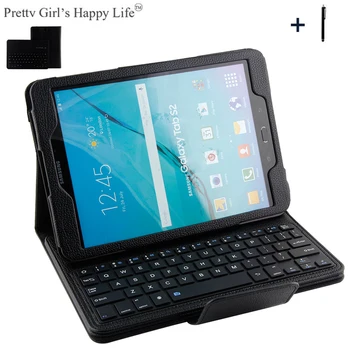 Samsung Galaxy Tab S2 9.7 T810 Vezeték Nélküli Bluetooth Billentyűzet Tok Galaxy Tab S2 9.7 Tabletta Flip Bőr Állni Borító+Pálca