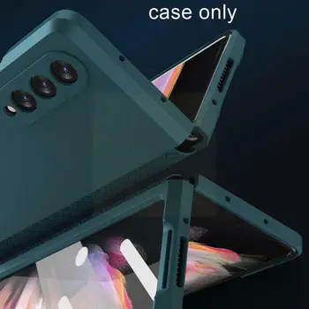 Samsung Galaxy Z Hajtás 3 2 Zsanér Esetben a Képernyő Előtt Üveg Film Teljes Védelmet Fedél Műanyag Nehéz Ügy Z Fold3 5 P1X2