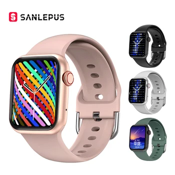 SANLEPUS 2021 Férfiak Nők Smartwatch 1,8 hüvelykes HD Képernyő Smart Óra Vezeték nélküli Töltés Bluetooth Hívás Android, Apple PK 7 Sorozat