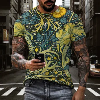 Sumitong új 3D-s digitális nyomda, mintás póló, férfi divat márka rövid ujjú alkalmi felső Utca