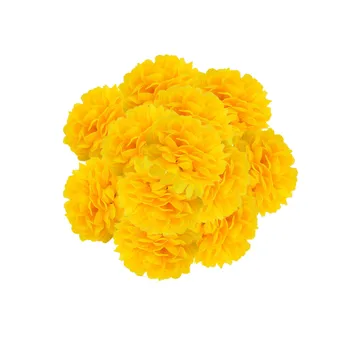Szimulációs Labdát Marigold Virág Fejét Selyem Koszorú 50PCS Reális 5x3cm lakberendezési művirágok