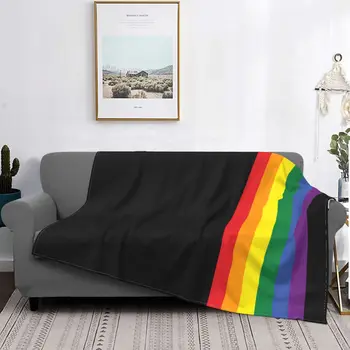 Szivárvány Büszkeség LMBT Flanel Takaró Vintage Dobja Takaró az Ágy Kanapé Kanapé 125*100cm