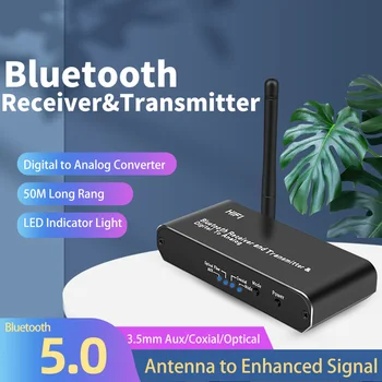 tebe Bluetooth 5.0 Vevő Adó Koaxiális Optikai 3,5 mm-es Aux Vezeték nélküli Sztereó Audio Adapter Digitális-Analóg Átalakító