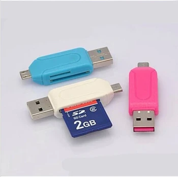 Telefon Hosszabbító Olvasók mini USB Android kártyaolvasó USB OTG Univerzális, mini USB OTG TF/SD Kártya Olvasó