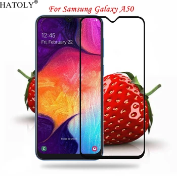 Teljes Ragasztó Üveg Samsung Galaxy A50 Edzett Üveg Samsung A50 Teljes Lefedettség képernyővédő fólia Samsung Galaxy A50 Film