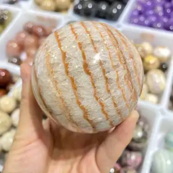 Természetes ezer-réteg rubin kristály kvarc energia labdát Reiki gyógyító szoba dekoráció ajándék