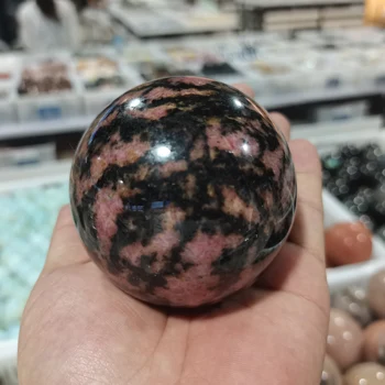 Természetes plum blossom turmalin kő gömb példány ásványi kövek labda