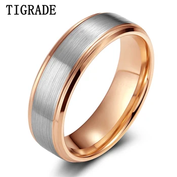 TIGRADE 8 mm-es Wolfram Férfi Gyűrű Esküvő, Eljegyzés, Egyszerű Gyűrűk, Ékszerek, Rózsa Arany, Ezüst Színű Joyas Para Hombre Bague Ujjpercet