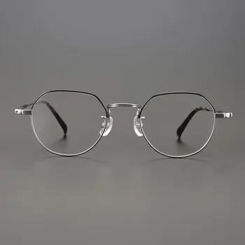 Tiszta Titán szemüveg keret ember Vintage Tervező optikai szemüveg Rövidlátás olvasó nők recept számítógépes szemüveg