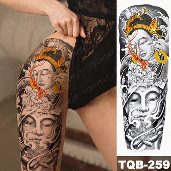 Transzfer Matrica Nők Egyiptom Test Dekoráció Tetoválás Ujjú Férfi Készlet Csillogó Buddha Comb, Kar, Váll Lotus Felhő Szexi Tetoválás