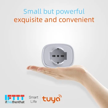Tuya WiFi Smart Plug 16A Olaszország Csatlakozó Vezeték nélküli Távirányító Időzítés Funkció Outlet Időzítő hangvezérlés Dolgozik Alexa, a Google Haza