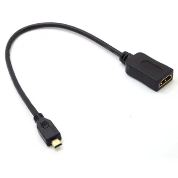 Tökéletesen Tervezett, Tartós Mini Micro HDMI-Kompatibilis HDMI-Kompatibilis Női 30cm Fekete 12*8*1cm Adapter Kábellel Hordozható
